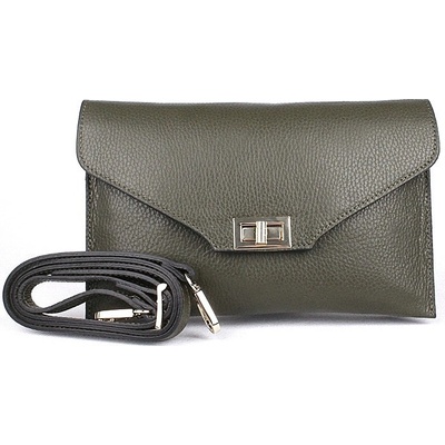 Kožené tříoddílové tmavě psaníčko či crossbody kabelka 3111 zelené