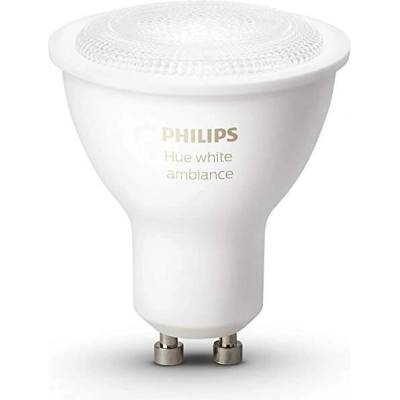 Philips Hue White Ambiance 5.5W GU10 - единична лампа GU10 с бяла светлина за безжично управляемо осветление за iOS и Android устройства