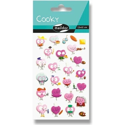 Maildor 3D Cooky samolepky akčné srdiečka