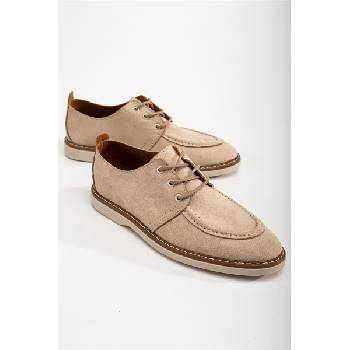 Moda Trend Дамски велурени лоуфъри с връзки - Бежови #367270 (367270_Бежов)