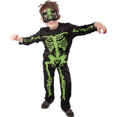 Rappa Детски костюм скелет неон (s)