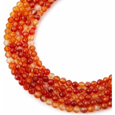 Koráliky z minerálu Karneol 3mm brúsené - 18 cm