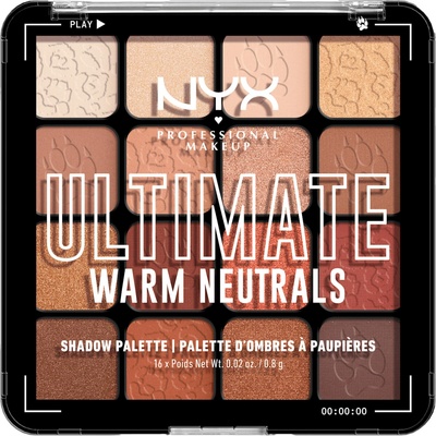 NYX Professional Makeup Ultimate Shadow Palette oční stíny Warm Neutrals 16 ks – Sleviste.cz