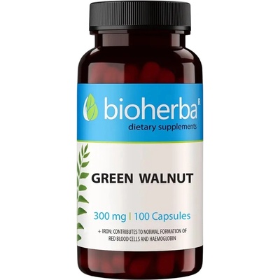 Bioherba Green Walnut, 300 mg, 100 капсули, Bioherba