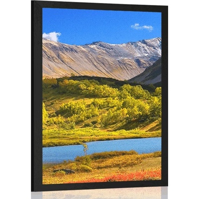 Plakát nádherná příroda na Kamčatce v Rusku - 30x45 black