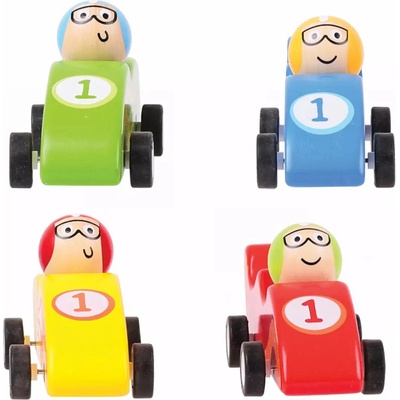Bigjigs Toys Barevné závodní auto 1ks