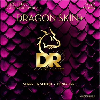 DR Strings Dragon Skin+ Coated 7 string Light 9-52 Струни за електрическа китара (DEQ-7/9)