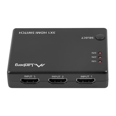 Lanberg HDMI превключвател Lanberg SWV-HDMI-0003, 3x HDMI вход + 1 HDMI изход, 4K@60Hz поддръжка - SWV-HDMI-0003 (SWV-HDMI-0003)