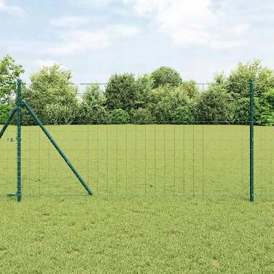 VidaXL Plot s sloupkem Zelená 1,4 x 10 m Ocel a PVC