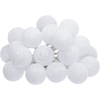 Image 1 of Светещ гирлянд 20 бр. памучни топки 4 см. , бели 220v К21