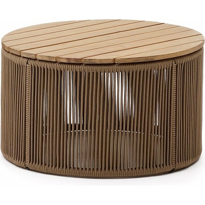 Kave Home Dandara Okrúhly záhradný odkladací stolík s doskou z akácie 60 cm