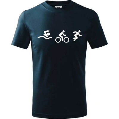 Triathlon postavy tričko detské tmavomodrá