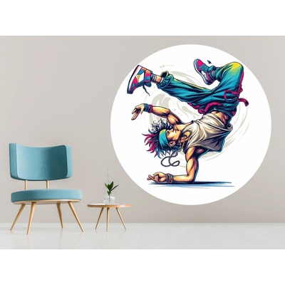 Nalepte.cz Breakdancer textilní přelepitelná samolepka na zeď arch 75 x 75 cm