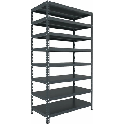 Biedrax Šroubovaný regál na šanony 60 x 150 x 300 cm, antracitový, 8 polic, nosnost 150 kg na polici