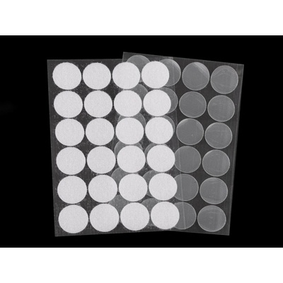 Suchý zip samolepicí kolečka Ø25 mm Varianta: 3 transparent, Balení: 1 karta 51242/126329/244063