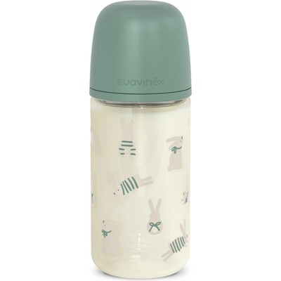 Suavinex Láhev sklo Wonderland fyziologická SX Pro zelený králík 240 ml