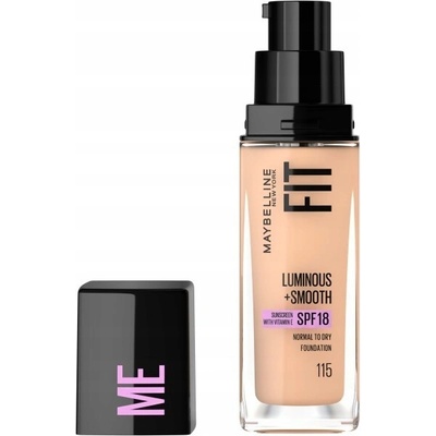 Maybelline Fit Me Luminous + Smooth SPF 18 Foundation 115 Ivory tekutý make-up pre zjednotenú a rozjasnenú pleť 30 ml