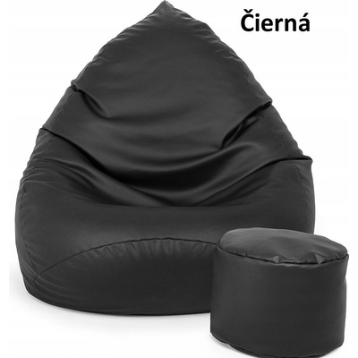 Sako Sedací vak s podnožníkom 120x90x90 cm čierna