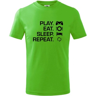 Play Eat Sleep Repeat game tričko detské Apple Green