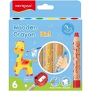 KEYROAD Voskovo-akvarelové farbičky 6f + strúhadlo Keyroad