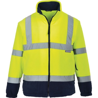 Portwest hi-vis fleece f301 / Светлоотразително поларено яке - hv жълто/тъмносиньо 5xl (f301ynr5xl)