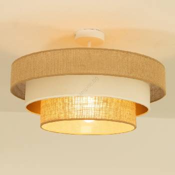 BELIS Плафониера WENTA 1xE27/60W/230V Ø 50 см юта/бежова (BE1093)