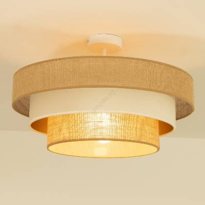 BELIS Плафониера WENTA 1xE27/60W/230V Ø 50 см юта/бежова (BE1093)