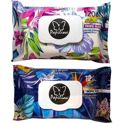 PAPILION Vlhčené ubrousky Tropic Flowers 120 ks