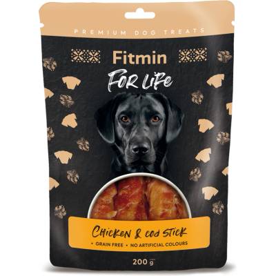 Dibaq Fitmin For Life Лакомство за кучета с пилешки пръчици от треска 200 g