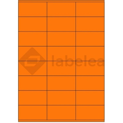 Labelea Samolepiace etikety 70x36 mm signálne farebné papierové, na hárku A4, pre laserovú tlač, Farba etikiet Signálna oranžová, Počet hárkov v balení 100 EPY070036SO024S