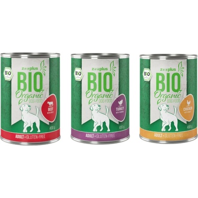 zooplus 6х400г zooplus Bio, консервирана храна за кучета - смесена опаковка -3 вида