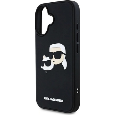 CG Mobile iPhone 16 KARL LAGERFELD 3D RUBBER DOUBLE HEADS Силиконов удароустойчив протектор за телефон 3D, ЧЕРЕН KLHCP16SRBCKCHLK (KLHCP16SRBCKCHLK)