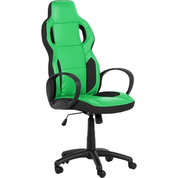 Bittel Геймърски стол Carmen 7510, До 130 кг, Еко кожа, Регулиране на люлеенето, Полипропиленови колелца, Черен/зелен