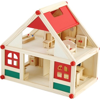 Smart Baby Дървена вила за кукли Smart Baby - С обзавеждане (ACT189)