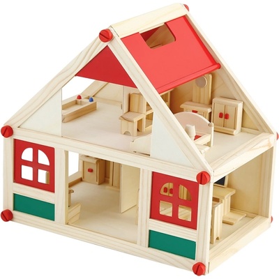 Smart Baby Дървена вила за кукли Smart Baby - С обзавеждане (ACT189)