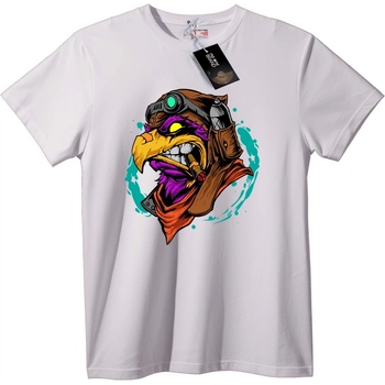 NOONEBRAND Тениска Нинджа Птица Воин - 2XL, White