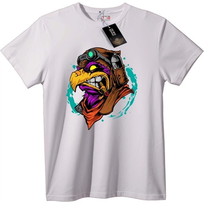 NOONEBRAND Тениска Нинджа Птица Воин - 2XL, White