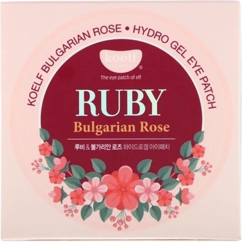 Petitfee & Koelf Ruby Bulgarian Rose Hydrogel Eye Patch Náplasti na oči 60 x 84 g