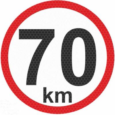 Samolepka reflexná veľká - 70km AutoZulu