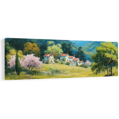 Obraz pohled na horskou vesnici - 90x30