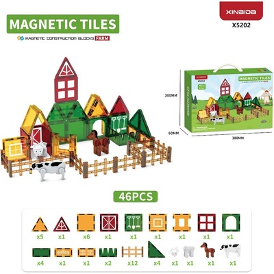 mamido Magnetická stavebnica farma 42 ks