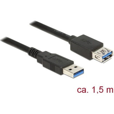 Delock 85055 USB 3.2 Gen1 USB-A zástrčka USB-A zásuvka 1,5m černý