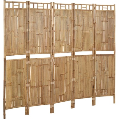 vidaXL 5dílný paraván bambus 200 x 180 cm