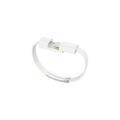 Náramok - nabíjací kábel s Apple lightning konektorom Farva: Biela