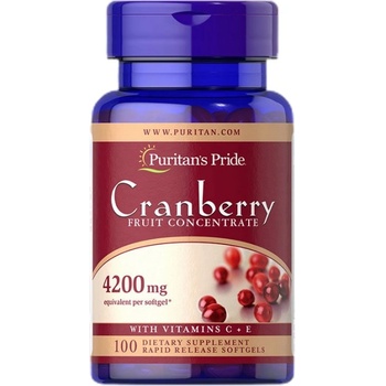 Puritan's Pride Cranberry Fruit Concentrate with C & E 4200 mg [100 Гел капсули]