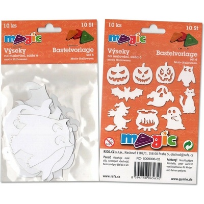 PRIMO Výseky na malování sada 6 Halloween