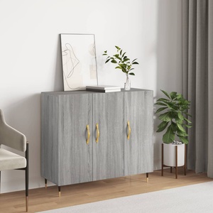 vidaXL Сайдборд, Сив сонома, 90x34x80 см, инженерно дърво (828090)