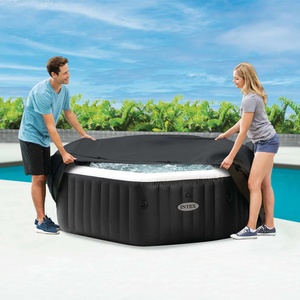 Intex Спа покривало Тъмносиво 211 x 211 см PVC и PU (42035644)