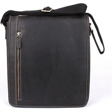 Velká pánská černá kožená crossbody taška HGL no. 6022 na formát A4