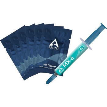 Arctic Термопаста Arctic MX-6 Thermal Compound (ACTCP00084A) в комплект с 6 бр. почистващи кърпички, 4 гр (ACTCP00084A)